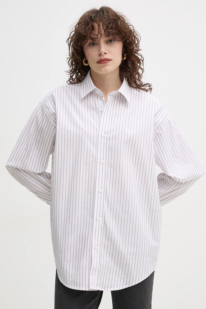 Filippa K camasa din bumbac femei, culoarea alb, cu guler clasic, relaxed, 31080 Filippa K camasa din bumbac femei, culoarea alb, cu guler clasic, relaxed, 31080