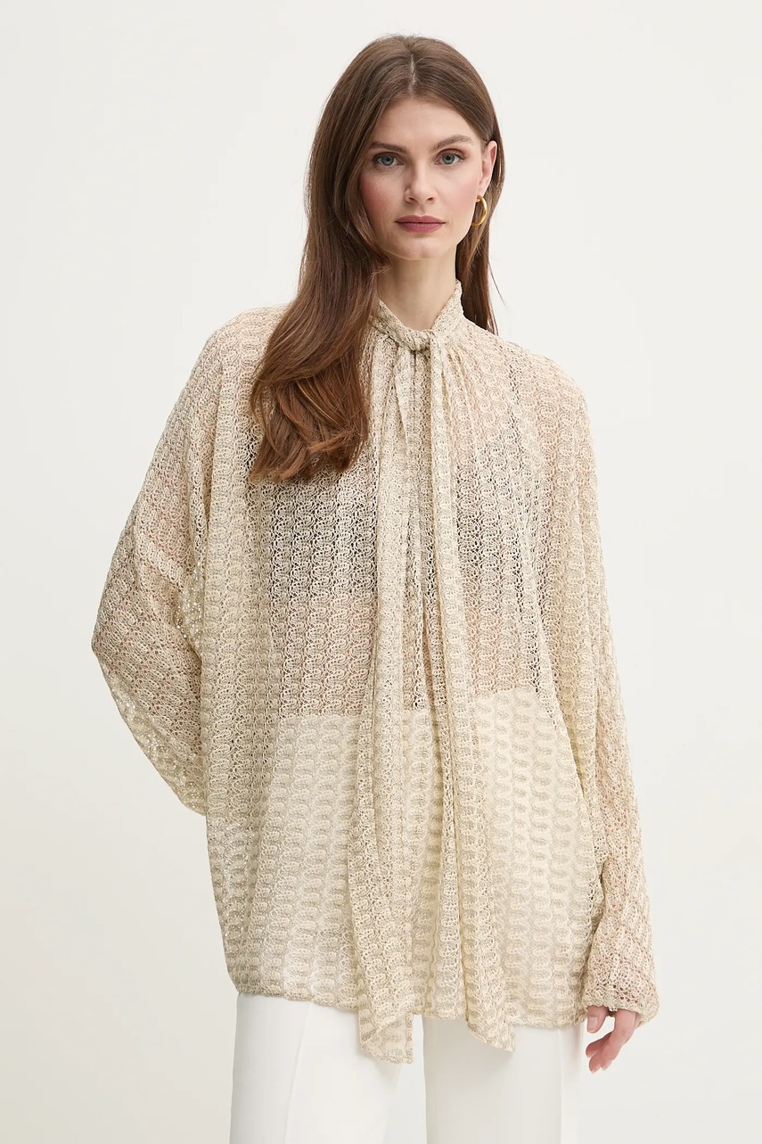 Missoni bluza femei, culoarea bej, modelator, DS25SJ08.BR010R