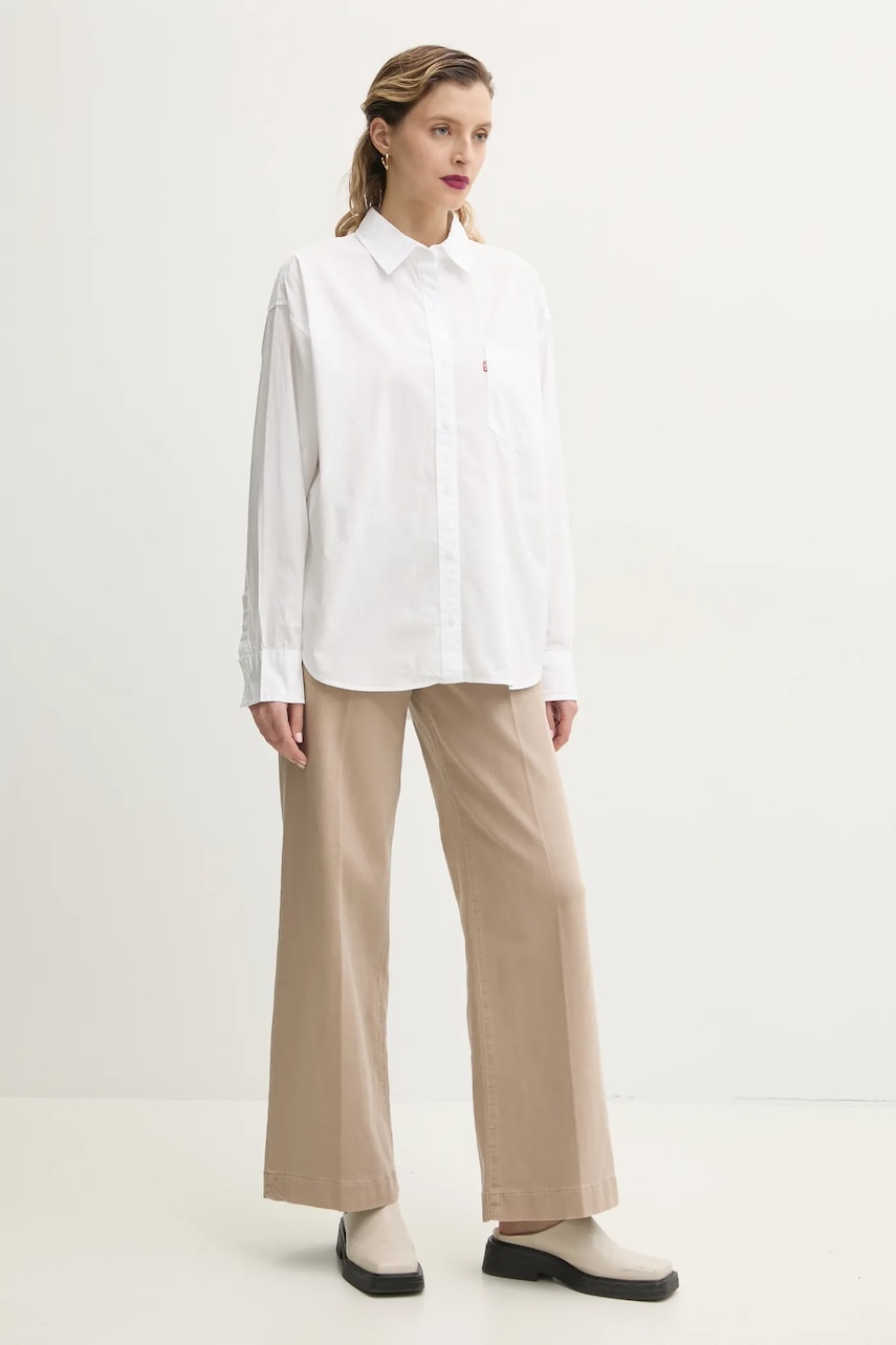 Βαμβακερό πουκάμισο Levi's HARLIE NEW BF SHIRT χρώμα: άσπρο, 001HM φωτογραφία