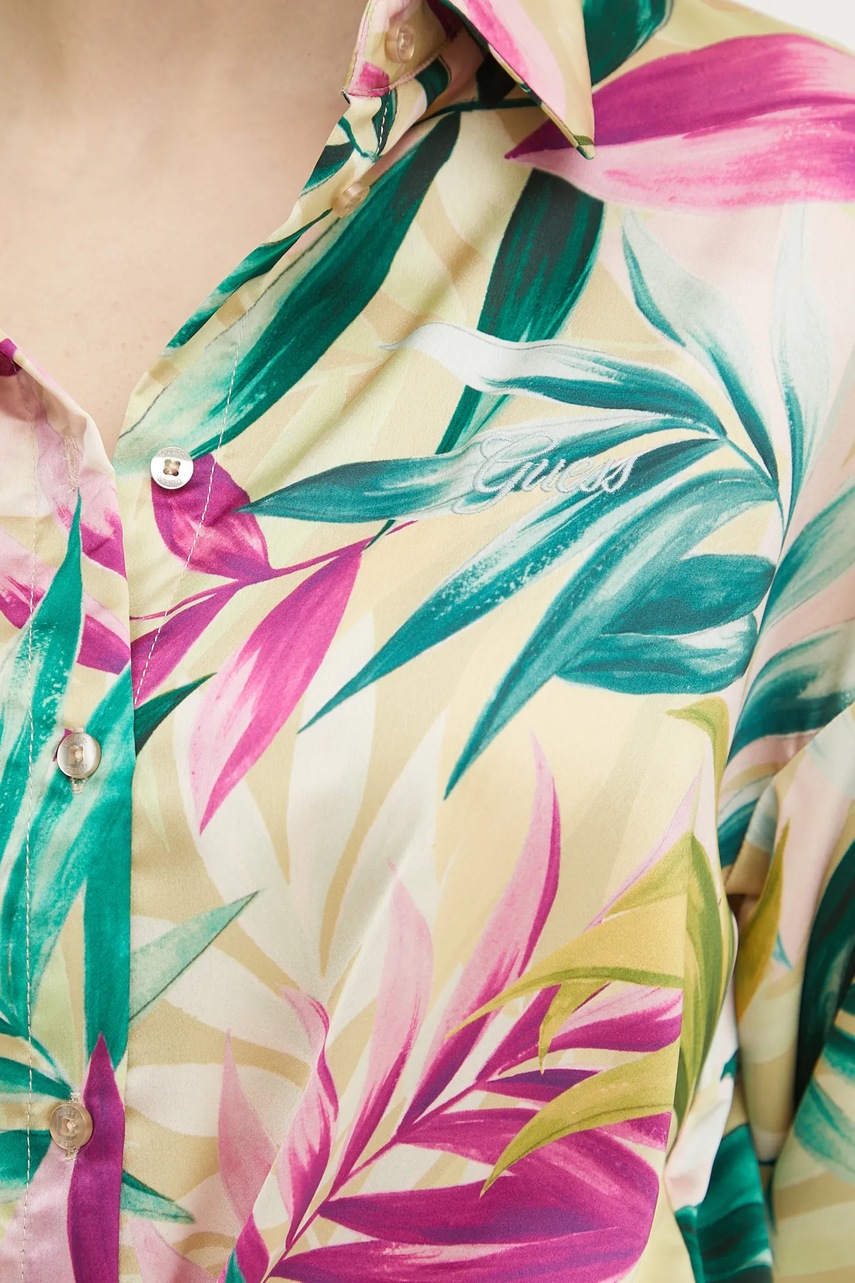 Πουκάμισο Guess JUN χρώμα: κίτρινο, W5GH0I WH9C2 φωτογραφία