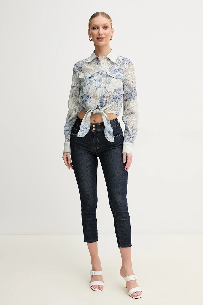 Рубашка Guess ADELAIDE женская цвет бежевый regular классический воротник W5GH03 WH4K2 Рубашка Guess ADELAIDE женская цвет бежевый regular классический воротник W5GH03 WH4K2