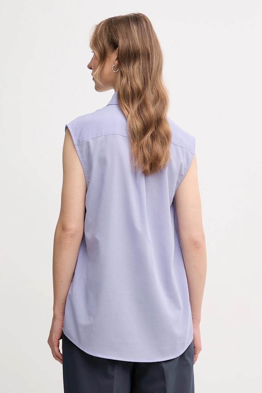 Βαμβακερό πουκάμισο Calvin Klein χρώμα: μοβ, K20K208224 φωτογραφία