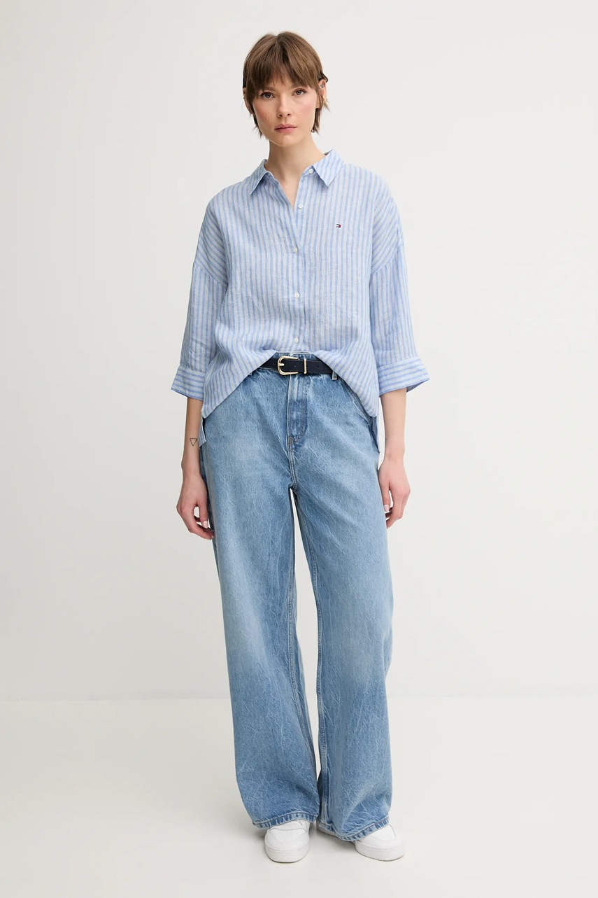 Льняная рубашка Tommy Hilfiger relaxed классический воротник WW0WW46169 Льняная рубашка Tommy Hilfiger relaxed классический воротник WW0WW46169