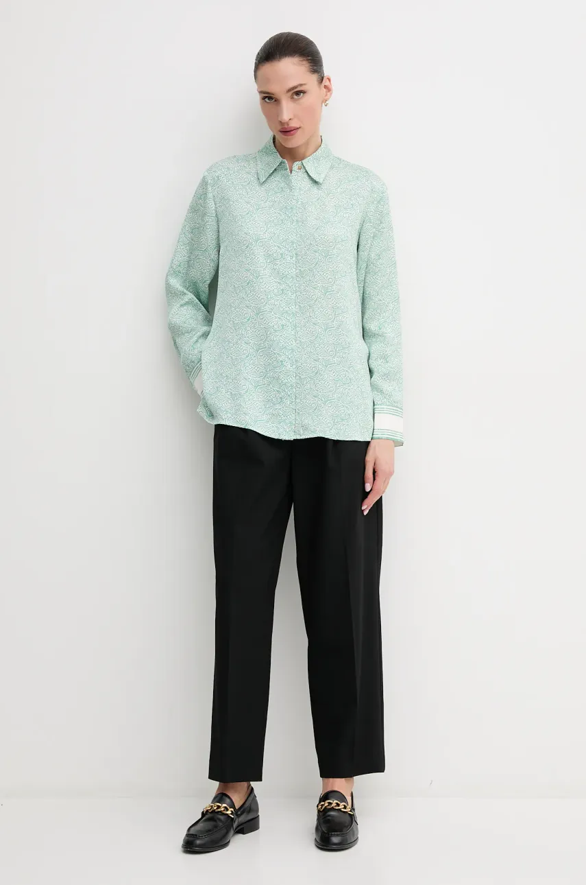 Рубашка Tommy Hilfiger женская цвет зелёный relaxed классический воротник WW0WW45129 Рубашка Tommy Hilfiger женская цвет зелёный relaxed классический воротник WW0WW45129