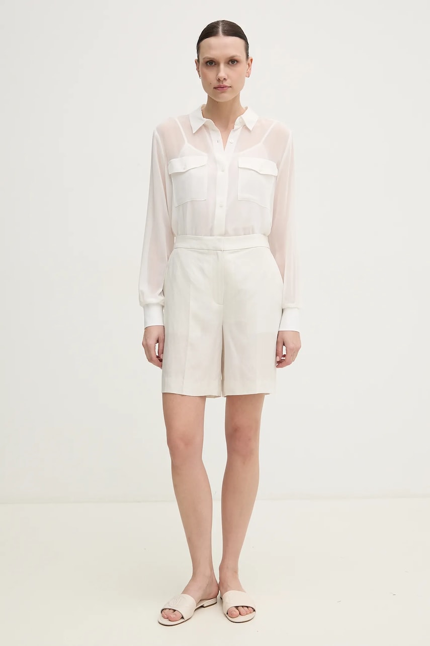 Рубашка Dkny женская цвет белый regular классический воротник P51MGJ39 Рубашка Dkny женская цвет белый regular классический воротник P51MGJ39