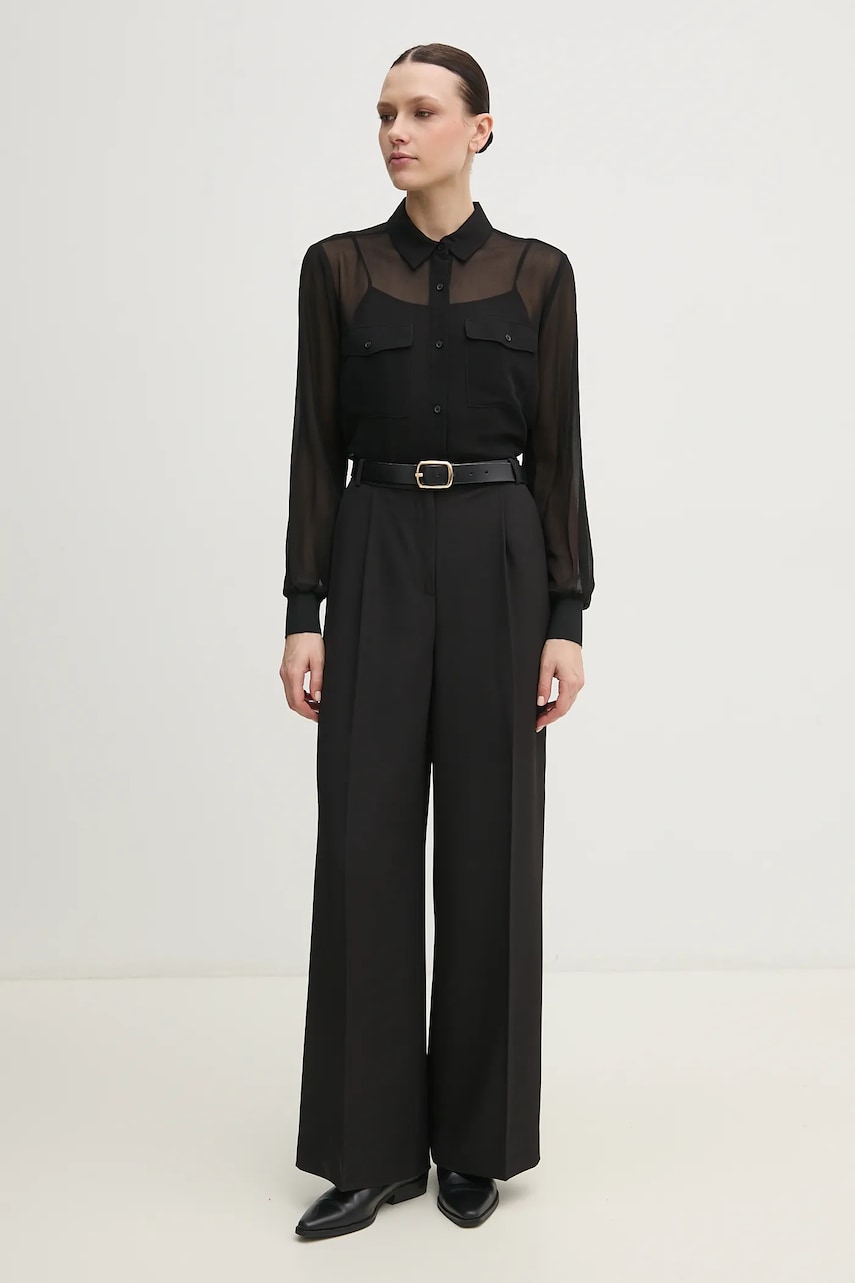 Рубашка Dkny женская цвет чёрный regular классический воротник P51MGJ39 Рубашка Dkny женская цвет чёрный regular классический воротник P51MGJ39