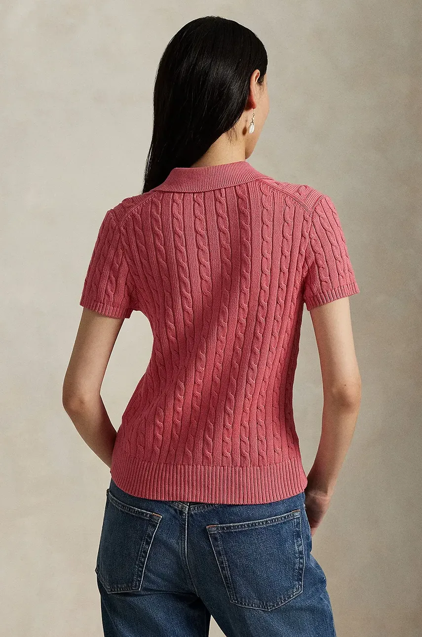 Хлопковая рубашка Polo Ralph Lauren женская цвет красный slim классический воротник 211963486 Хлопковая рубашка Polo Ralph Lauren женская цвет красный slim классический воротник 211963486