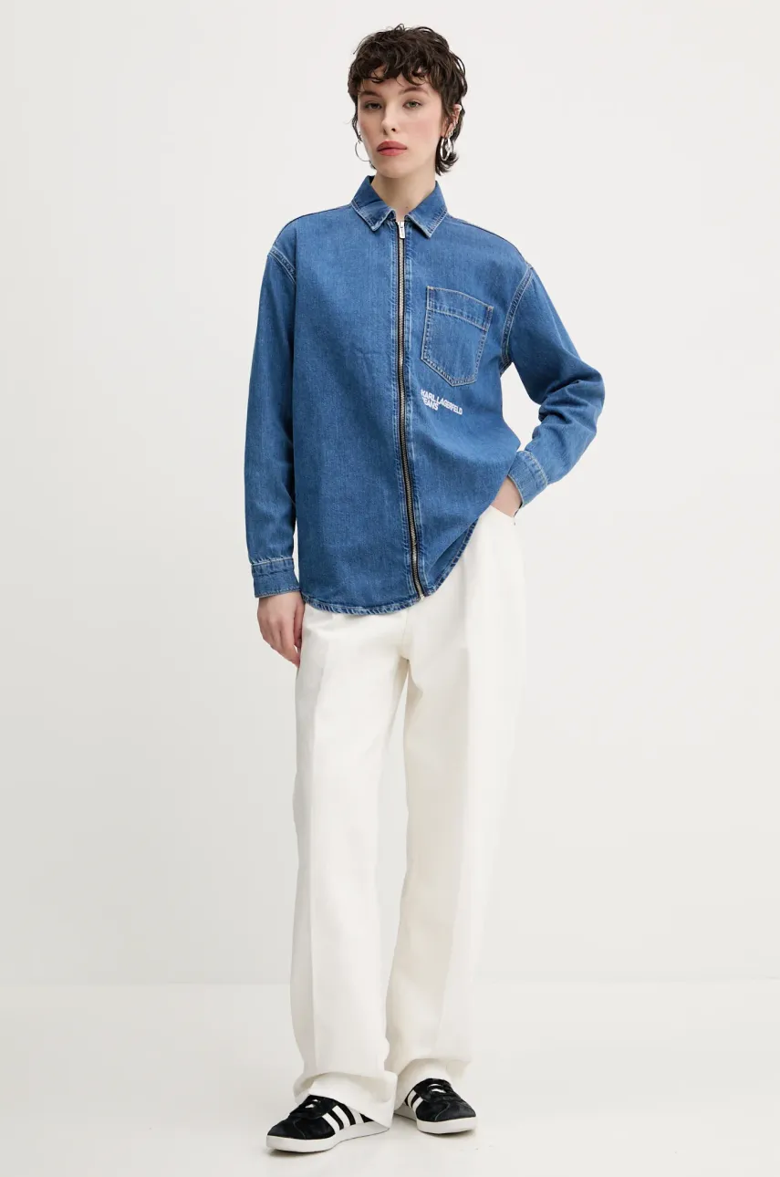 Джинсовая рубашка Karl Lagerfeld Jeans женская relaxed классический воротник A2W11020 Джинсовая рубашка Karl Lagerfeld Jeans женская relaxed классический воротник A2W11020