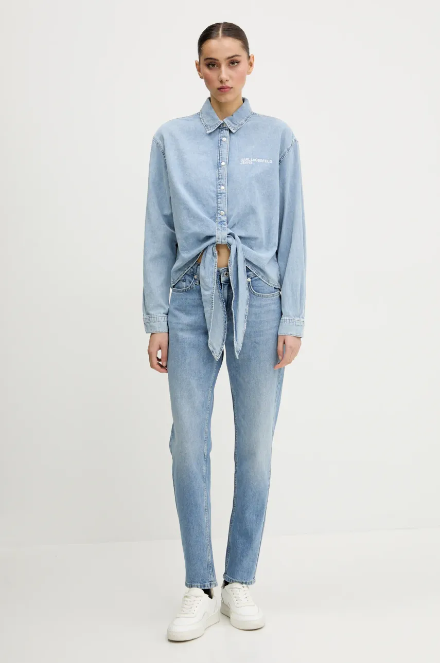 Хлопковая рубашка Karl Lagerfeld Jeans женская regular классический воротник A2W11021 Хлопковая рубашка Karl Lagerfeld Jeans женская regular классический воротник A2W11021