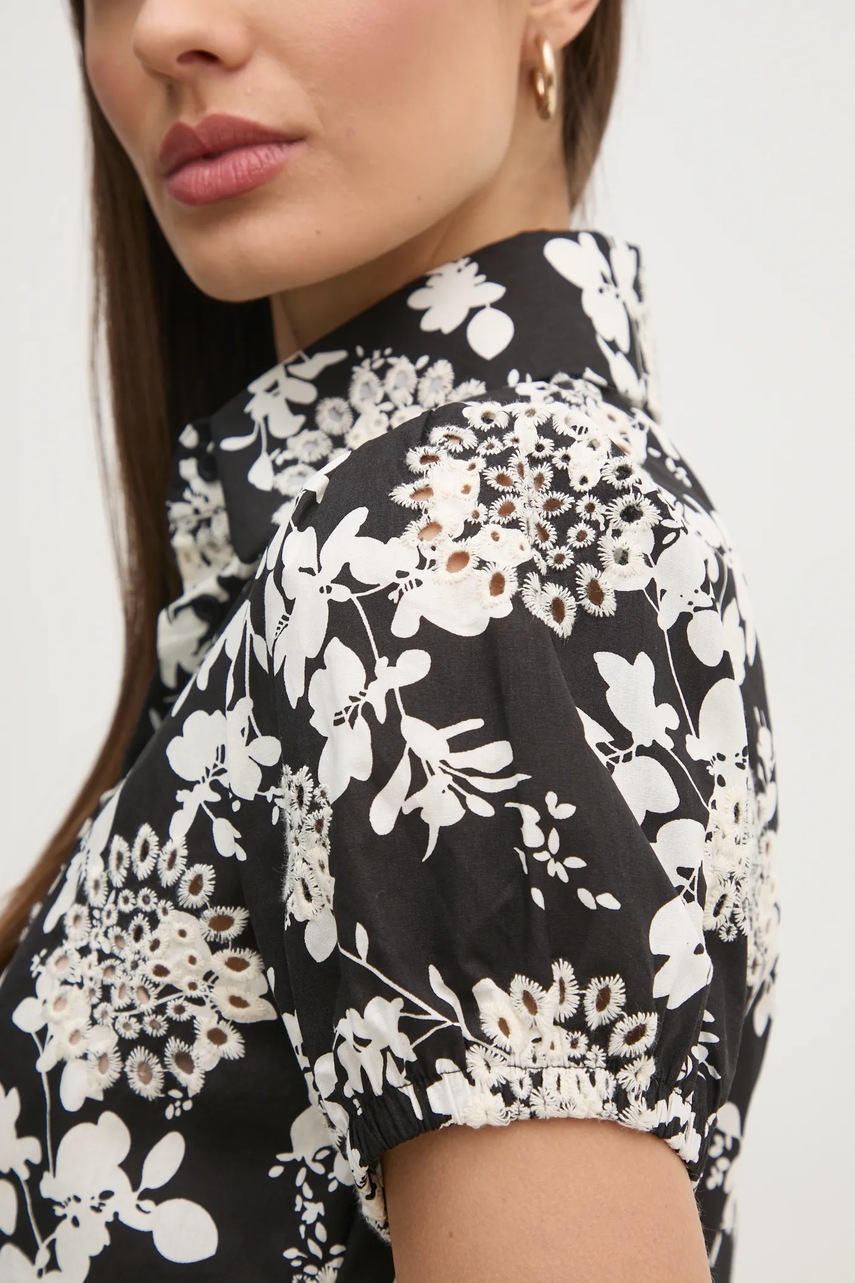 Βαμβακερό πουκάμισο Gaudi χρώμα: μαύρο, 511BD45020 φωτογραφία