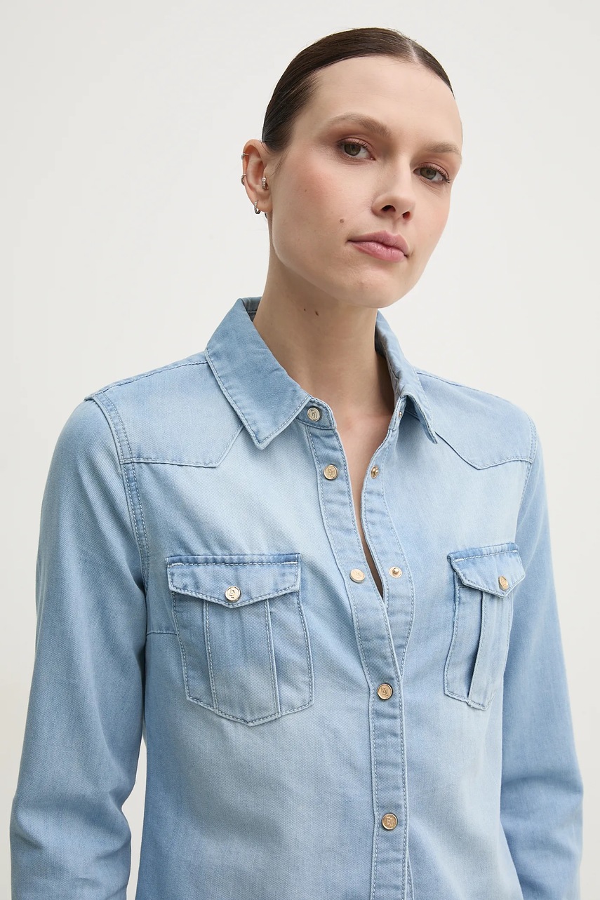 Τζιν πουκάμισο Gaudi χρώμα: μπλε, 511BD46004 φωτογραφία