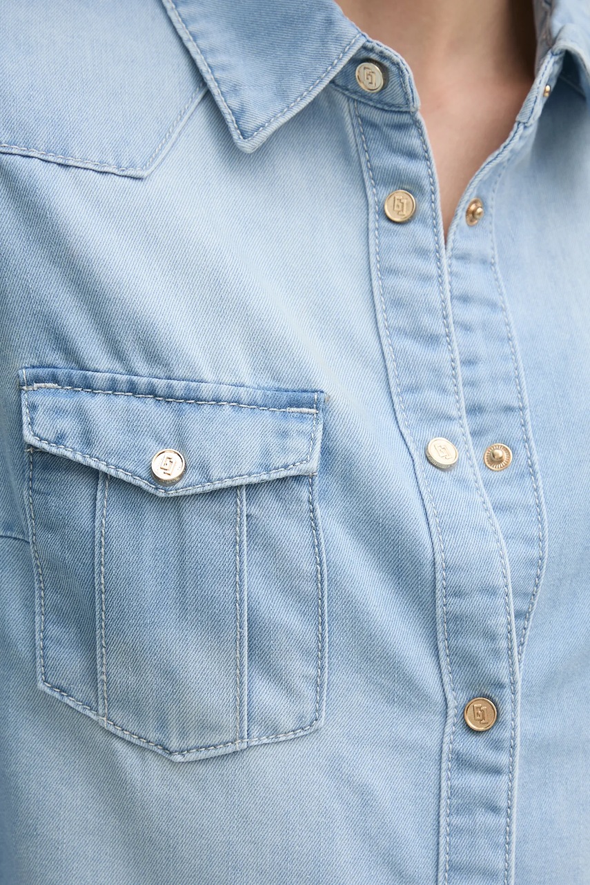 Τζιν πουκάμισο Gaudi χρώμα: μπλε, 511BD46004 φωτογραφία