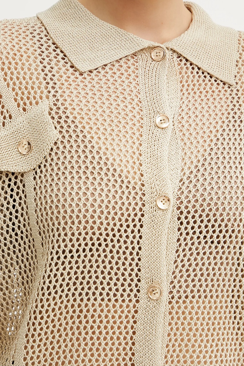 Πουκάμισο Fracomina χρώμα: μπεζ, FS25ST6006K514O7 φωτογραφία