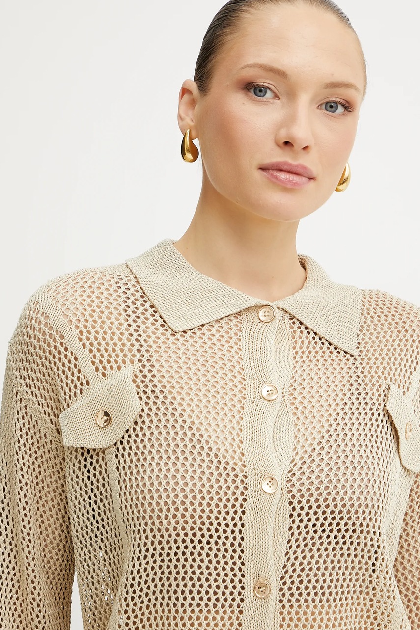 Πουκάμισο Fracomina χρώμα: μπεζ, FS25ST6006K514O7 φωτογραφία