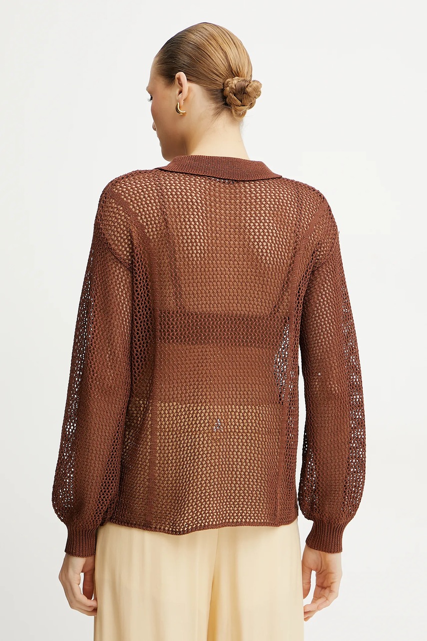 Πουκάμισο Fracomina χρώμα: καφέ, FS25ST6006K514O7 φωτογραφία