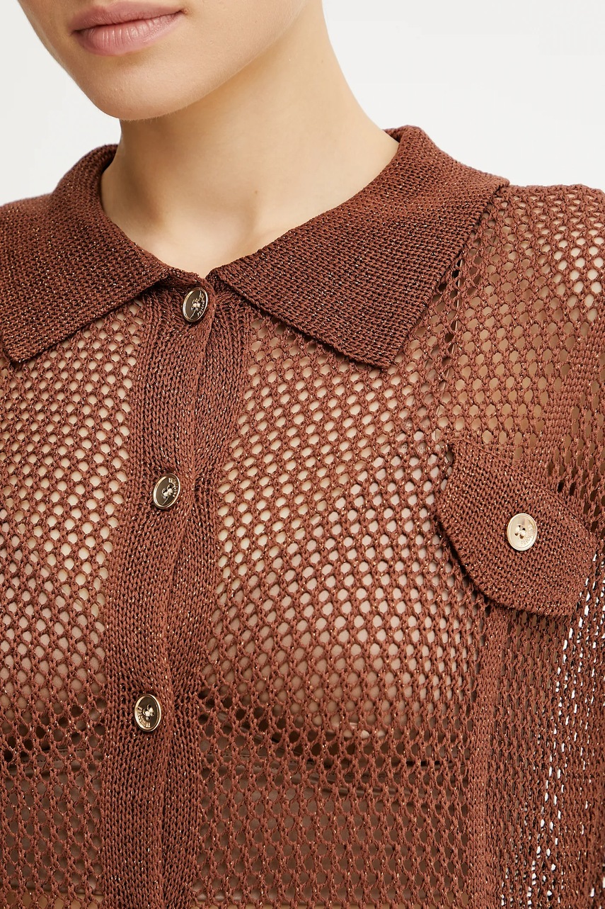 Πουκάμισο Fracomina χρώμα: καφέ, FS25ST6006K514O7 φωτογραφία