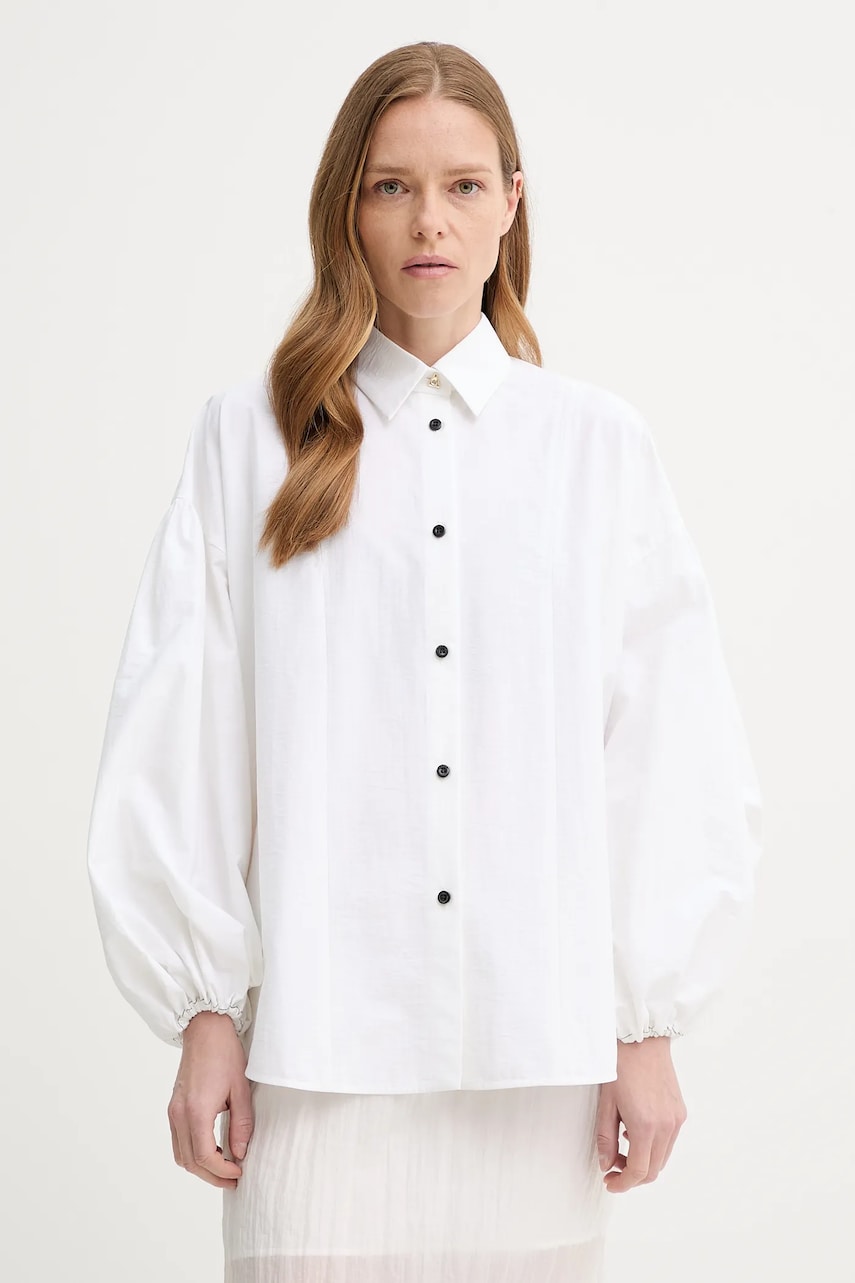 AERON cămașă HALEY culoarea bej, cu guler clasic, relaxed, SH191471