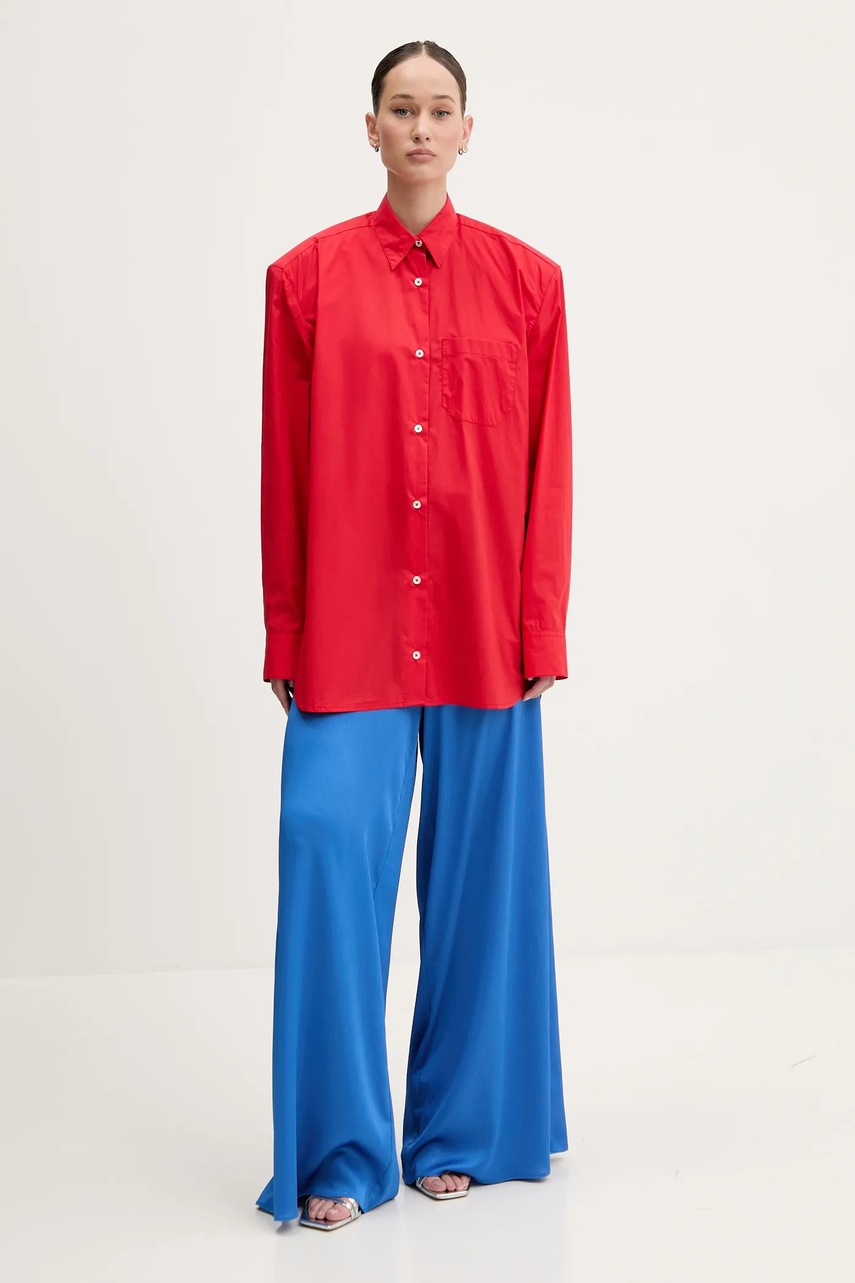 Рубашка Fiorucci Red Embroidered Padded Shirt цвет красный regular классический воротник W02SMTLO347CO01RD01 Рубашка Fiorucci Red Embroidered Padded Shirt цвет красный regular классический воротник W02SMTLO347CO01RD01