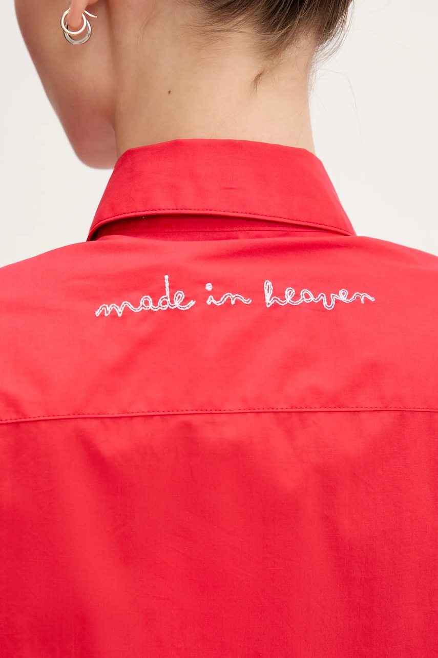 Košeľa Fiorucci Red Embroidered Padded Shirt