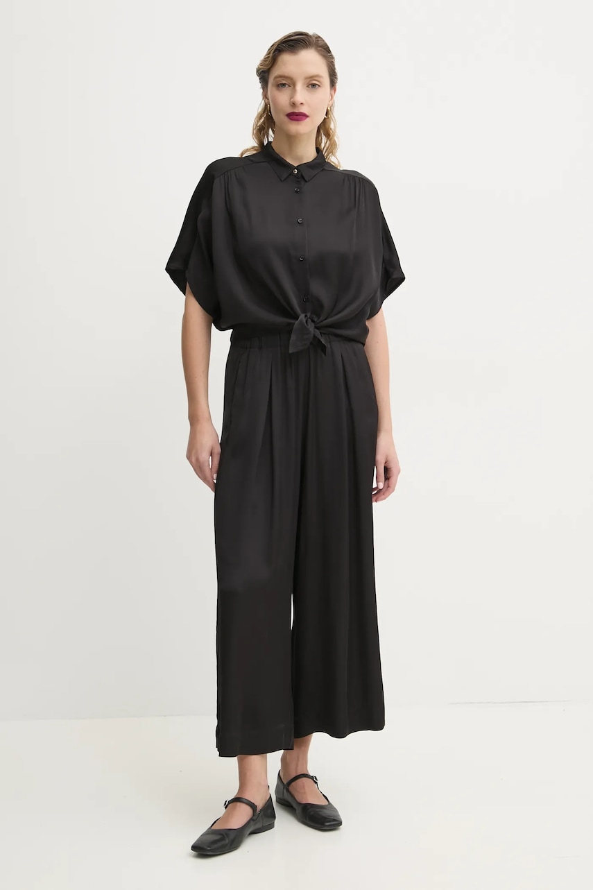 Рубашка Sessun женская цвет чёрный relaxed классический воротник 24210034 Рубашка Sessun женская цвет чёрный relaxed классический воротник 24210034