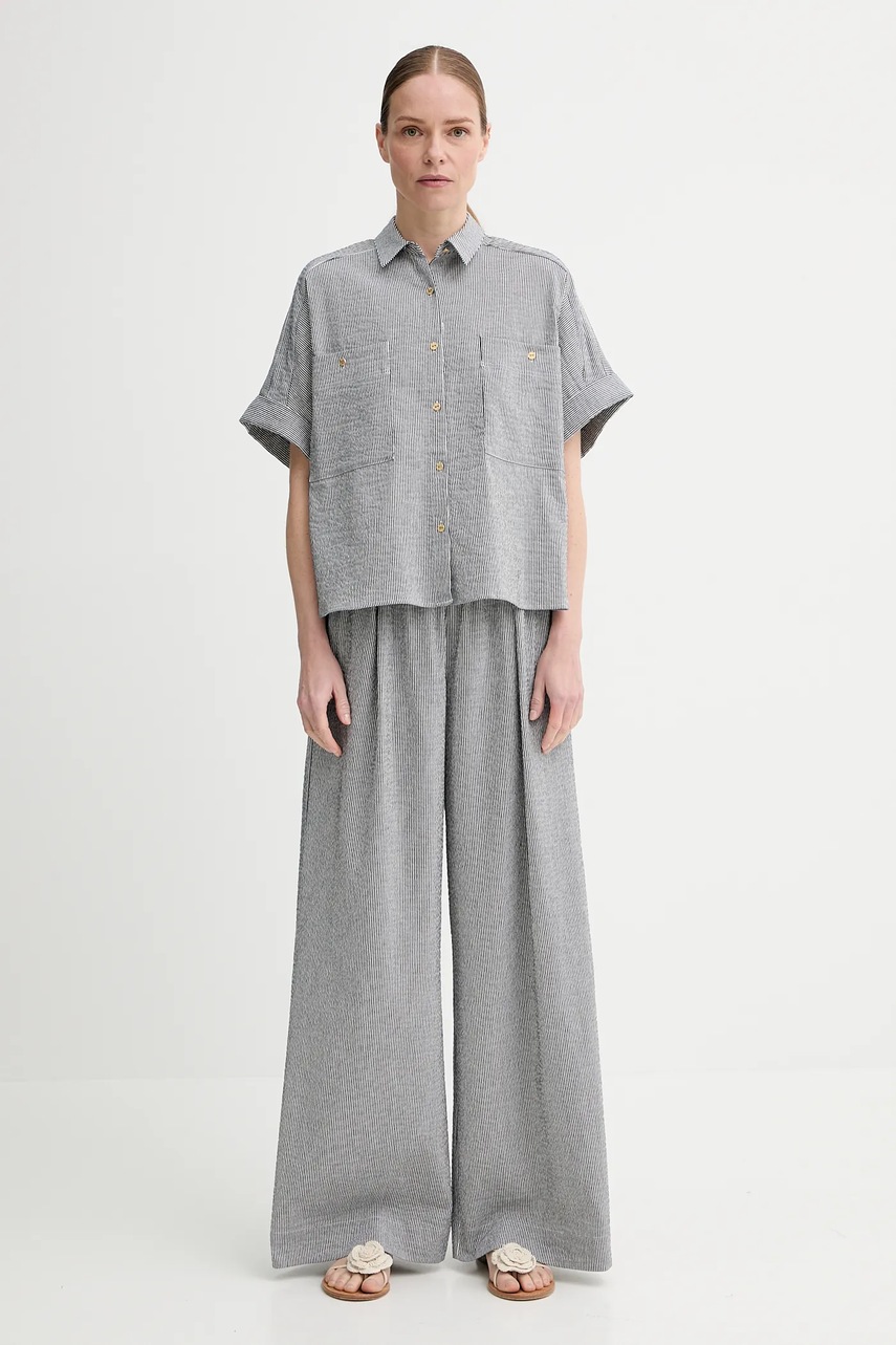 Πουκάμισο Sessun χρώμα: ναυτικό μπλε, 25210002 φωτογραφία