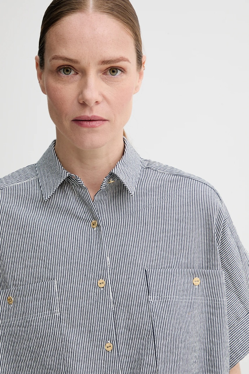 Πουκάμισο Sessun χρώμα: ναυτικό μπλε, 25210002 φωτογραφία