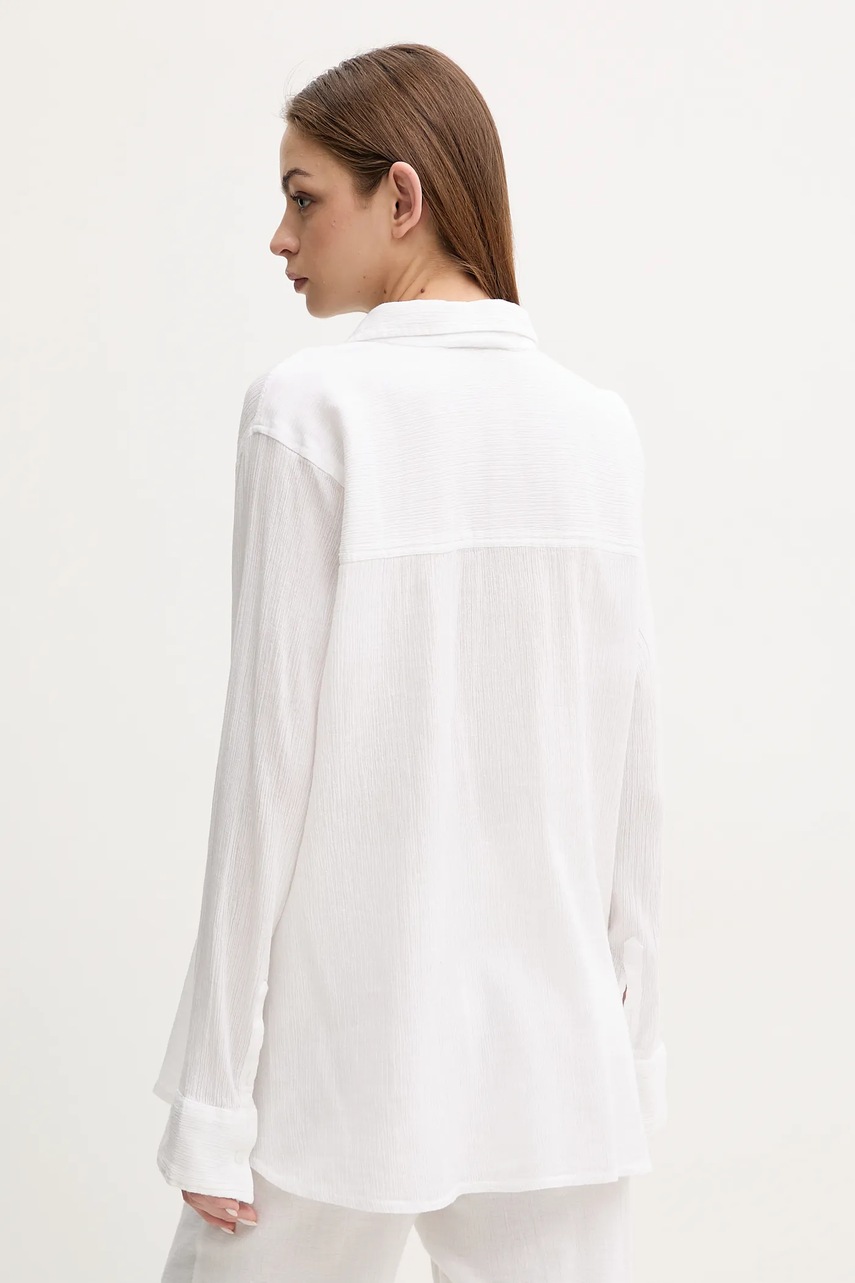 Βαμβακερό πουκάμισο Melissa Odabash χρώμα: άσπρο, Tina φωτογραφία