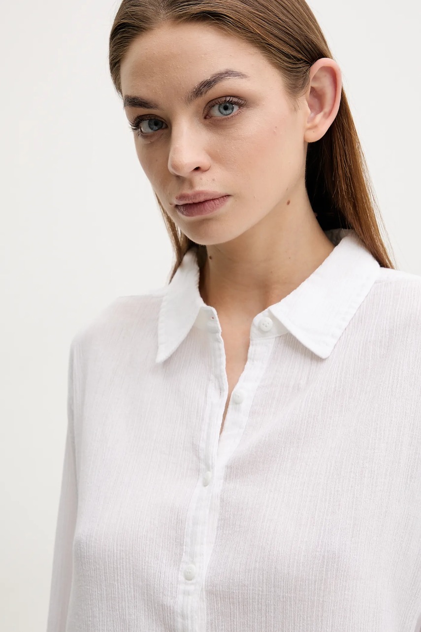 Βαμβακερό πουκάμισο Melissa Odabash χρώμα: άσπρο, Tina φωτογραφία