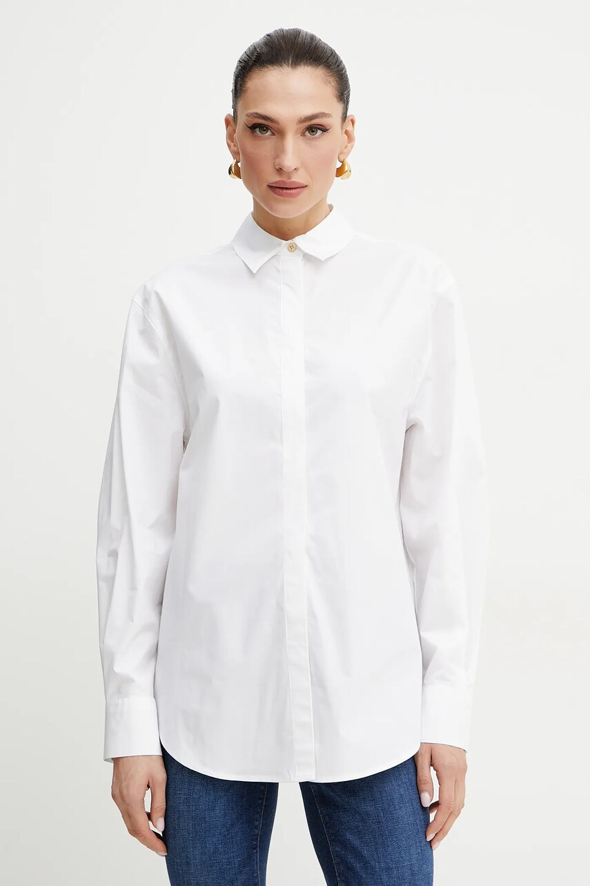 Levně Košile Marciano Guess TYRA dámská, bílá barva, relaxed, s klasickým límcem, 5GGH42 7299A