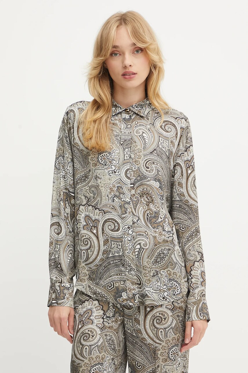 Levně Košile Marciano Guess MELISSA dámská, béžová barva, regular, s klasickým límcem, 5GGH32 7298A