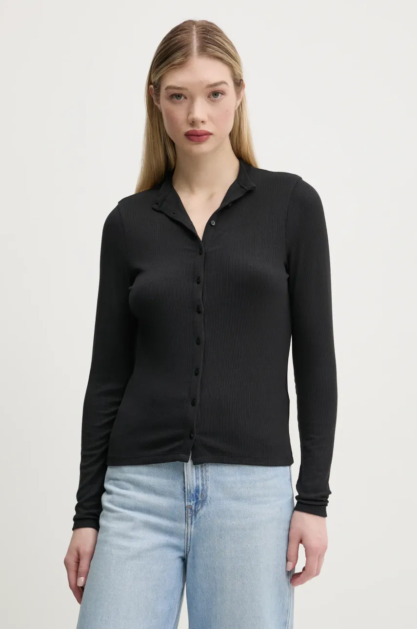 Abercrombie & Fitch bluza femei, culoarea negru, neted, KI139-5202