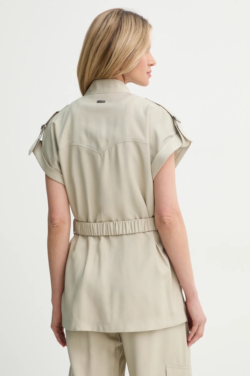 Πουκάμισο Bruuns Bazaar χρώμα: μπεζ, BBW4339 φωτογραφία