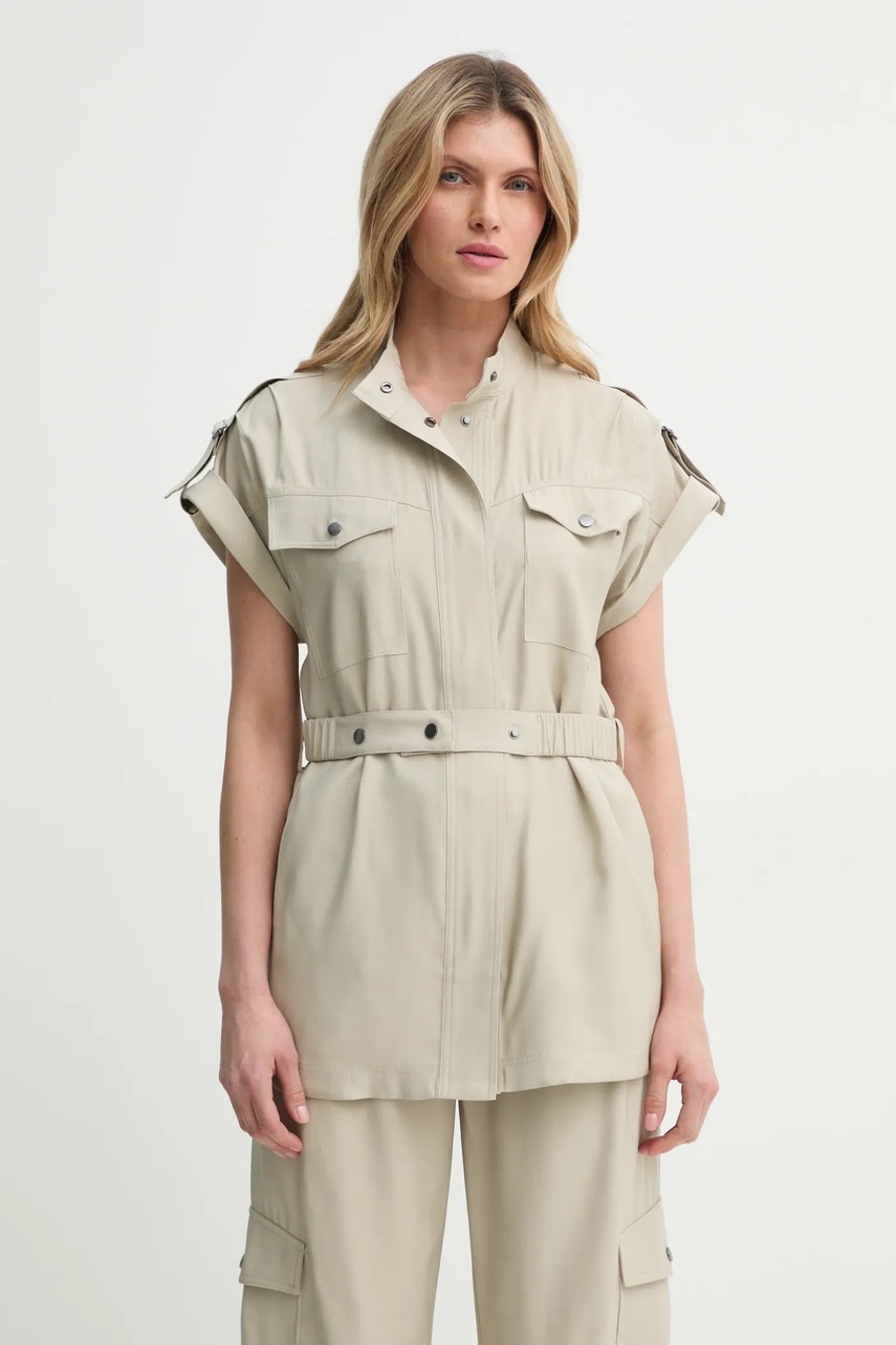 Πουκάμισο Bruuns Bazaar χρώμα: μπεζ, BBW4339 φωτογραφία