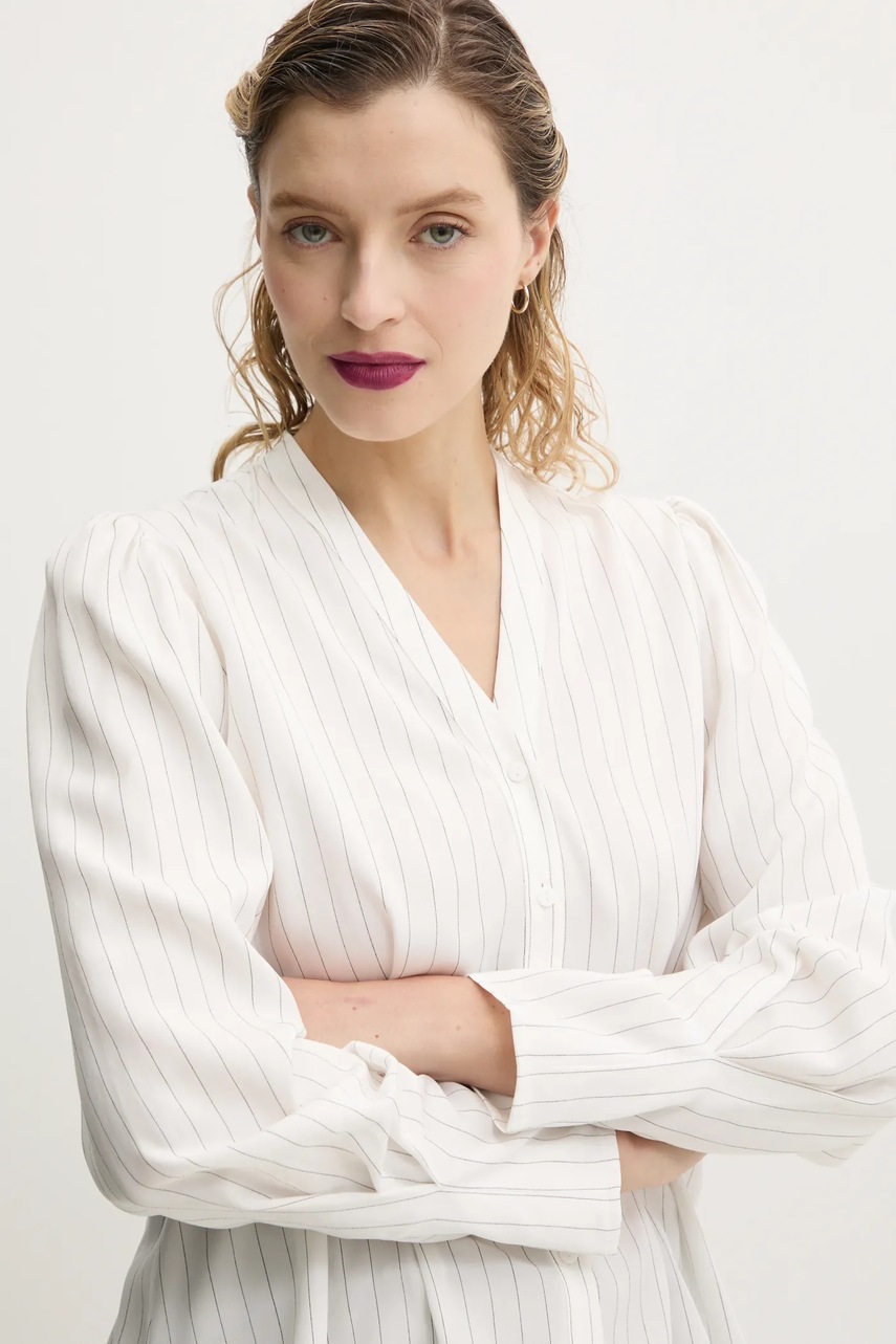 Πουκάμισο Bruuns Bazaar χρώμα: άσπρο, BBW4349 φωτογραφία