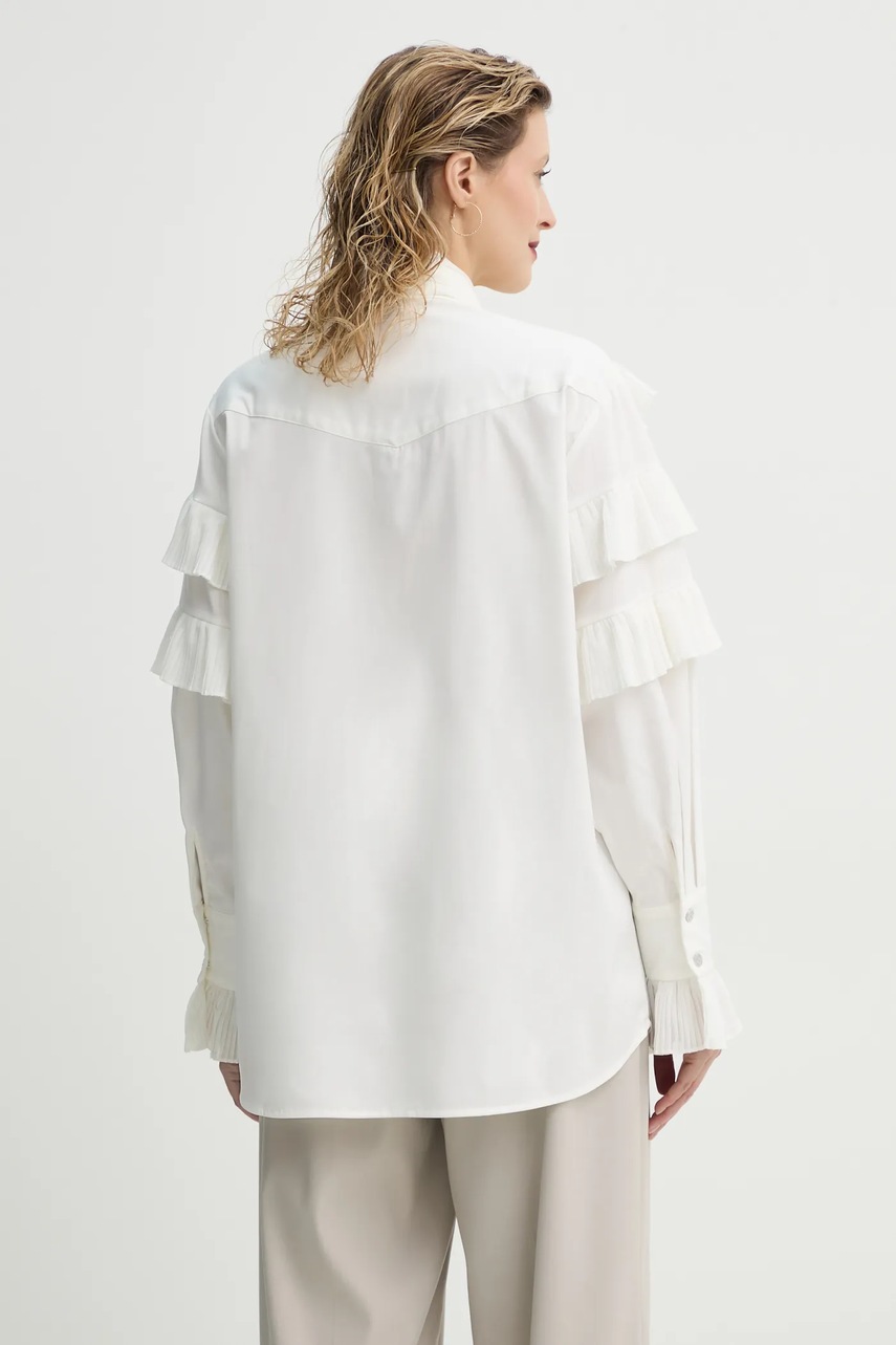 Πουκάμισο Bruuns Bazaar χρώμα: άσπρο, BBW4421 φωτογραφία