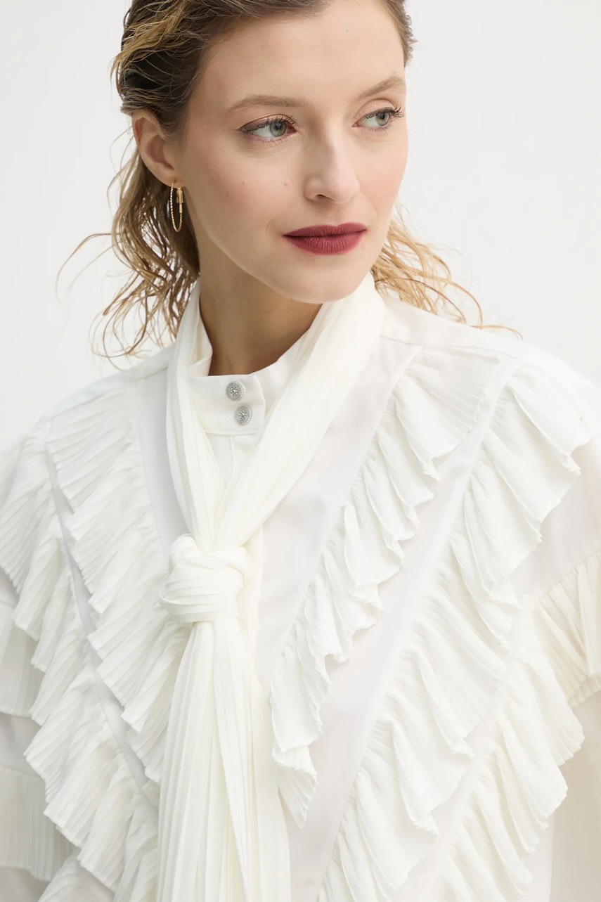 Πουκάμισο Bruuns Bazaar χρώμα: άσπρο, BBW4421 φωτογραφία