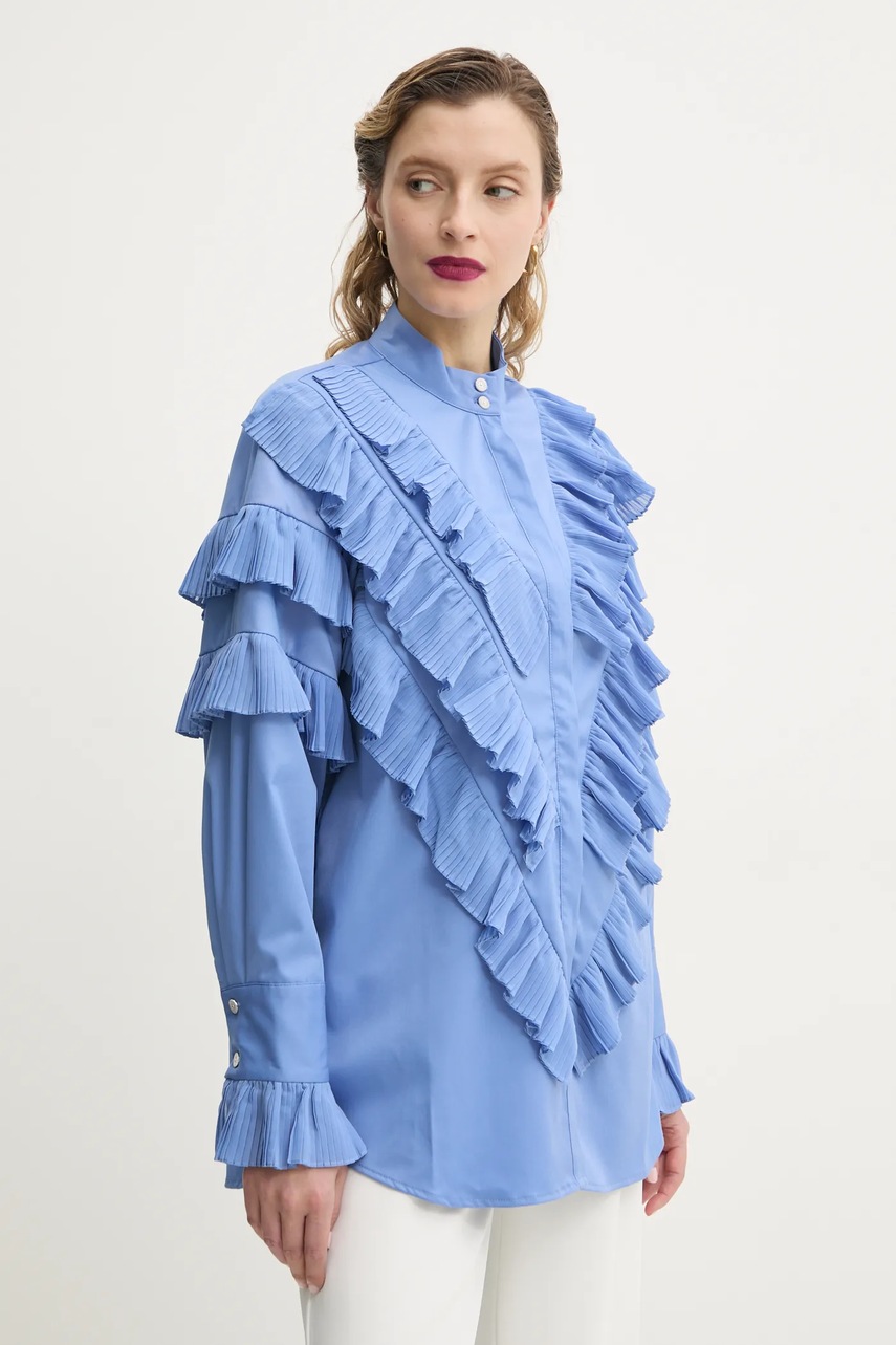 Πουκάμισο Bruuns Bazaar χρώμα: μπλε, BBW4421 φωτογραφία