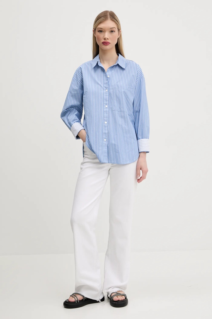 Βαμβακερό πουκάμισο Abercrombie & Fitch χρώμα: μπλε, KI140-5059 φωτογραφία