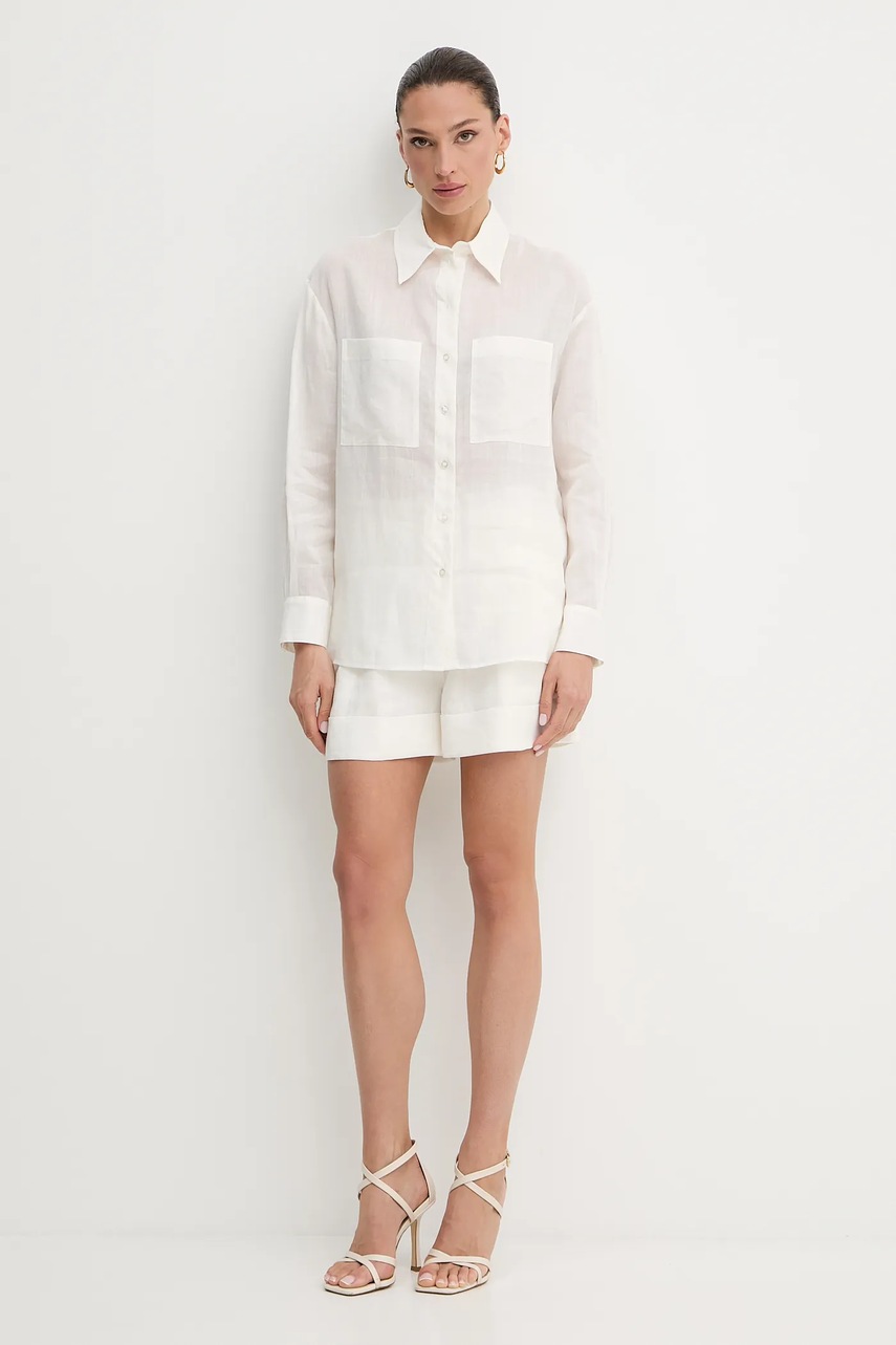 Рубашка Liu Jo цвет бежевый relaxed классический воротник WA5487.T6861