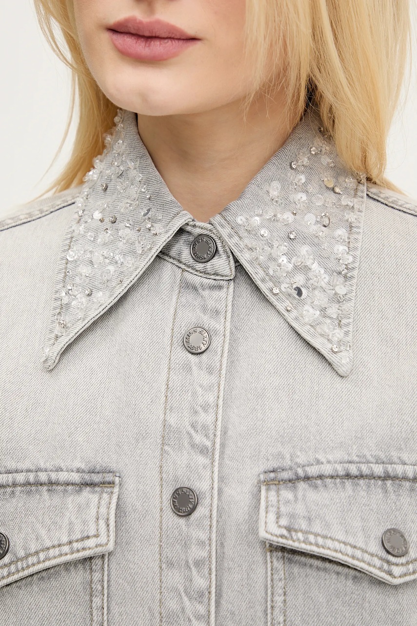 Βαμβακερό πουκάμισο Miss Sixty χρώμα: γκρι, 6S1XJ45300 φωτογραφία