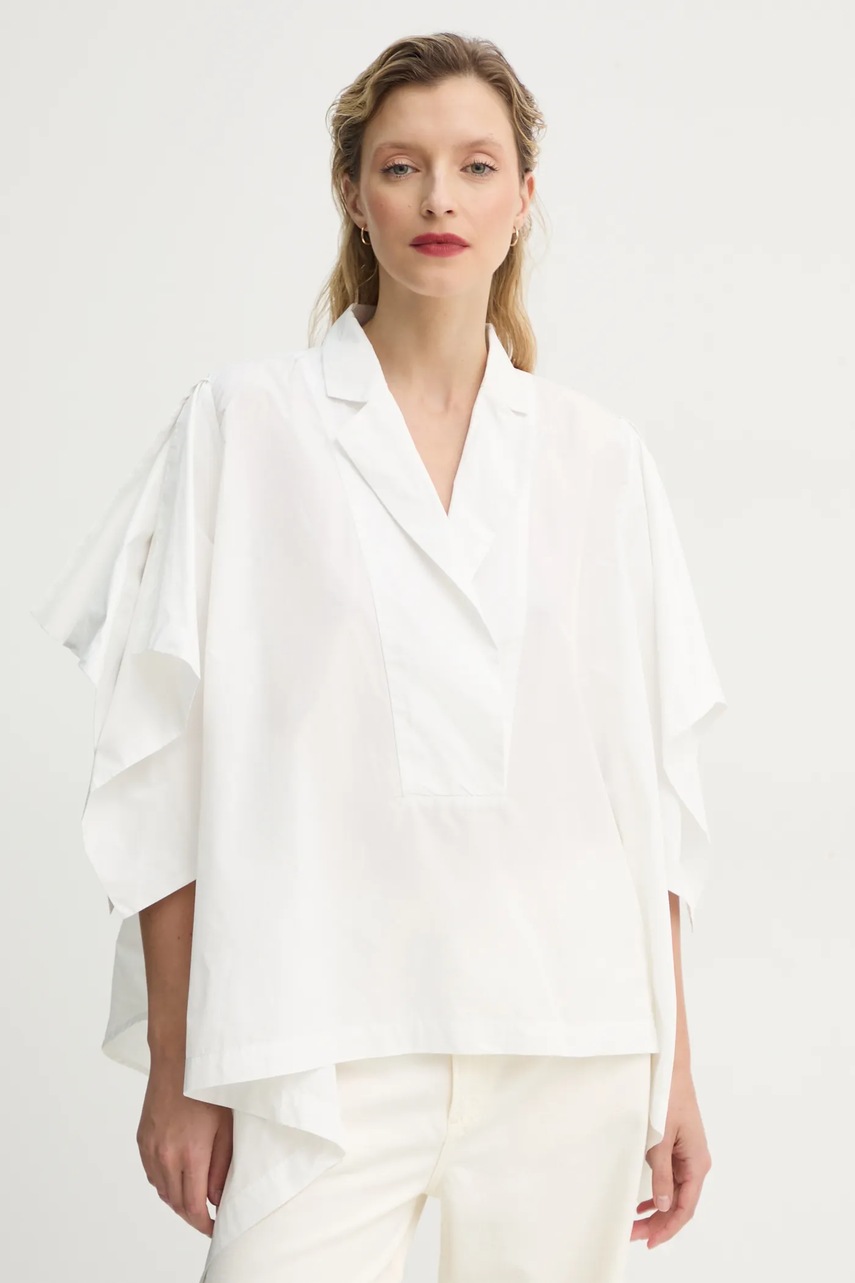 MMC STUDIO bluza femei, culoarea alb, neted, MINA