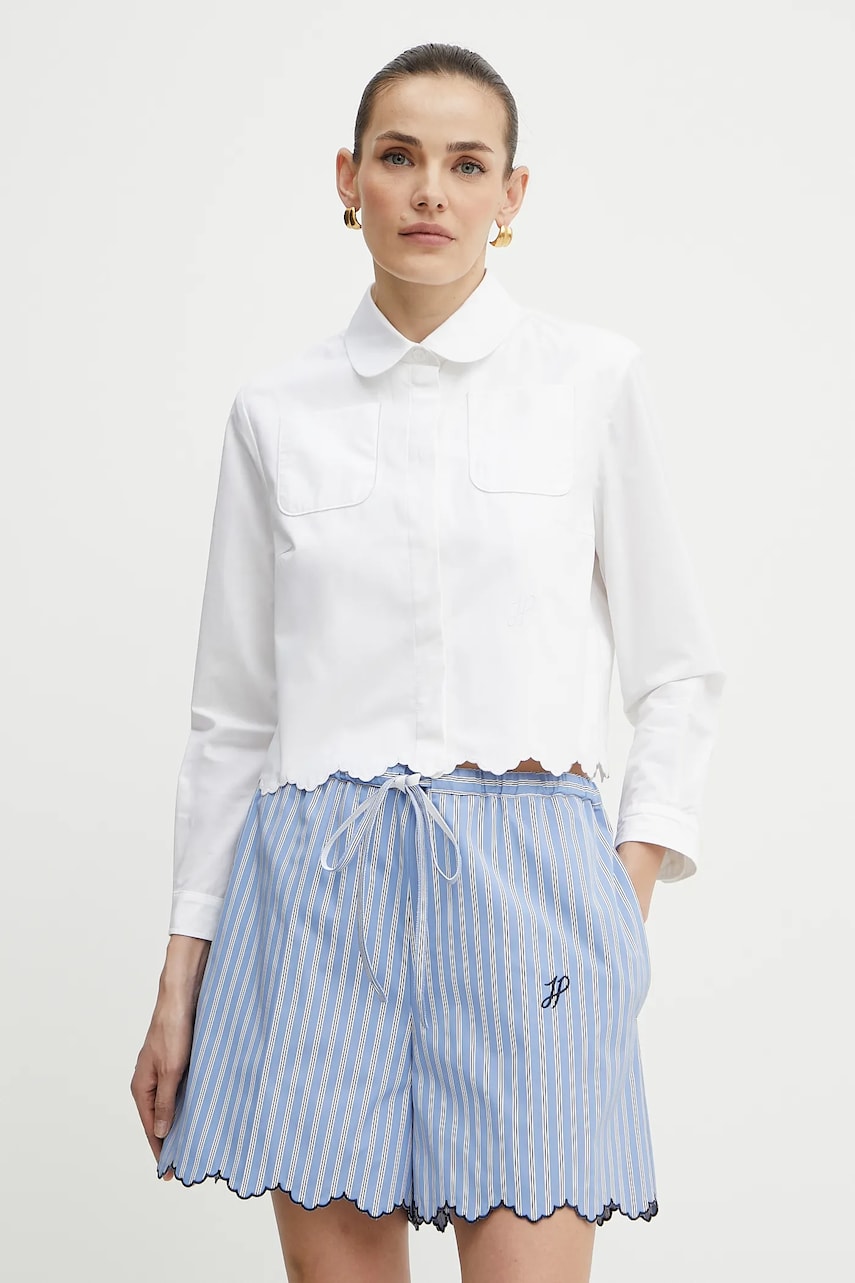 Patou cămașă din bumbac culoarea alb, cu guler clasic, regular, BL0380017 Patou cămașă din bumbac culoarea alb, cu guler clasic, regular, BL0380017