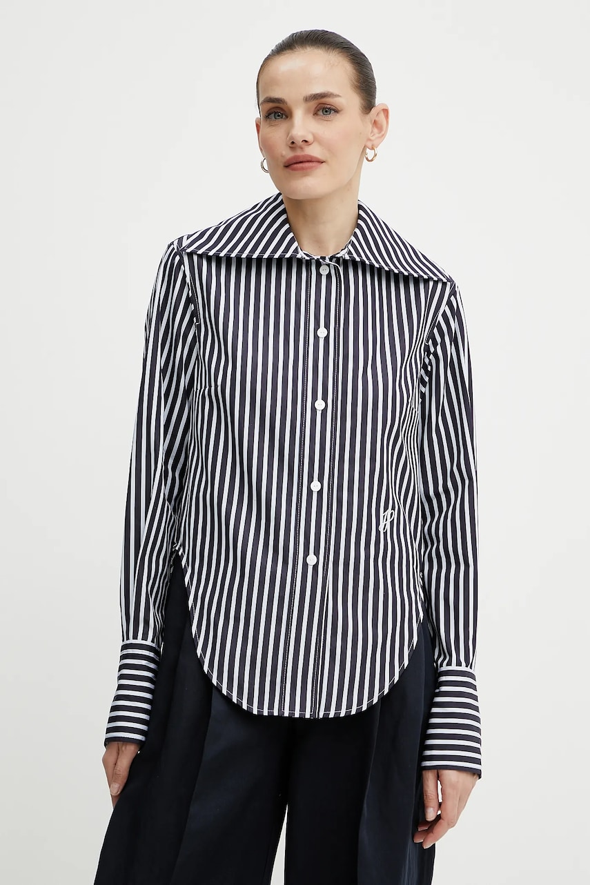 Patou cămașă din bumbac culoarea bleumarin, cu guler clasic, relaxed, BL0410190