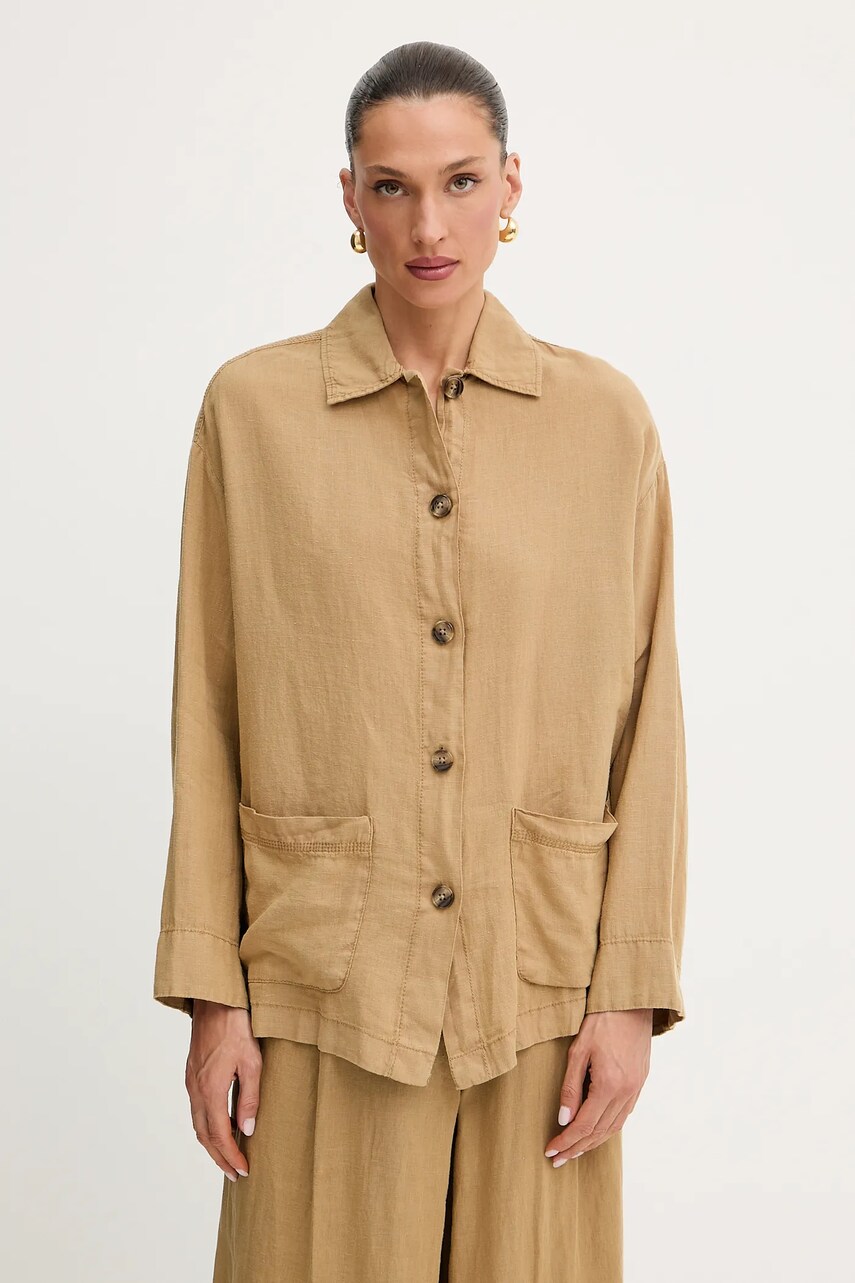 MAX&Co. camasa de in culoarea verde, cu guler clasic, relaxed, 2516111035200