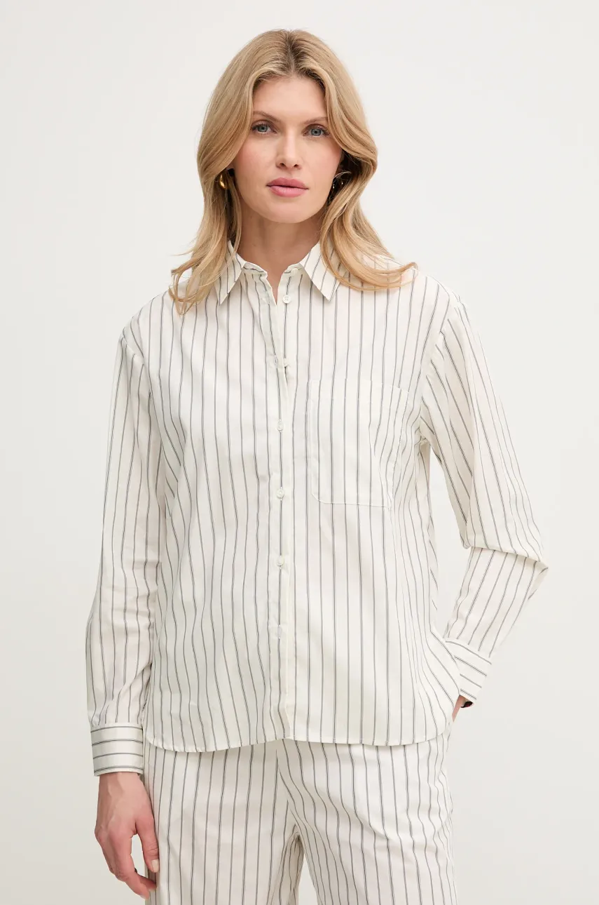 MAX&Co. cămașă din bumbac femei, culoarea alb, cu guler clasic, regular, 2516111054200