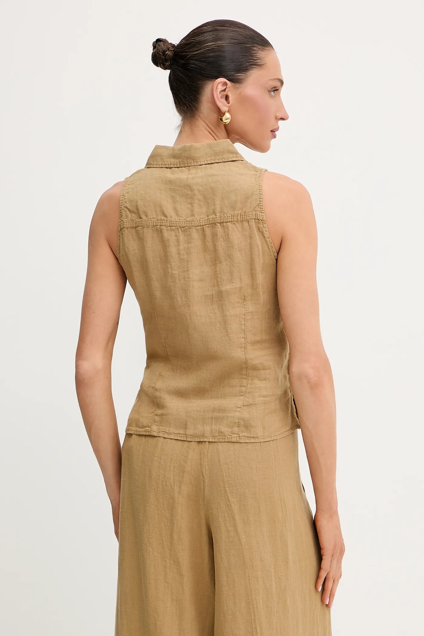 Πουκάμισο από λινό MAX&Co. χρώμα: πράσινο, 2516161025200 φωτογραφία