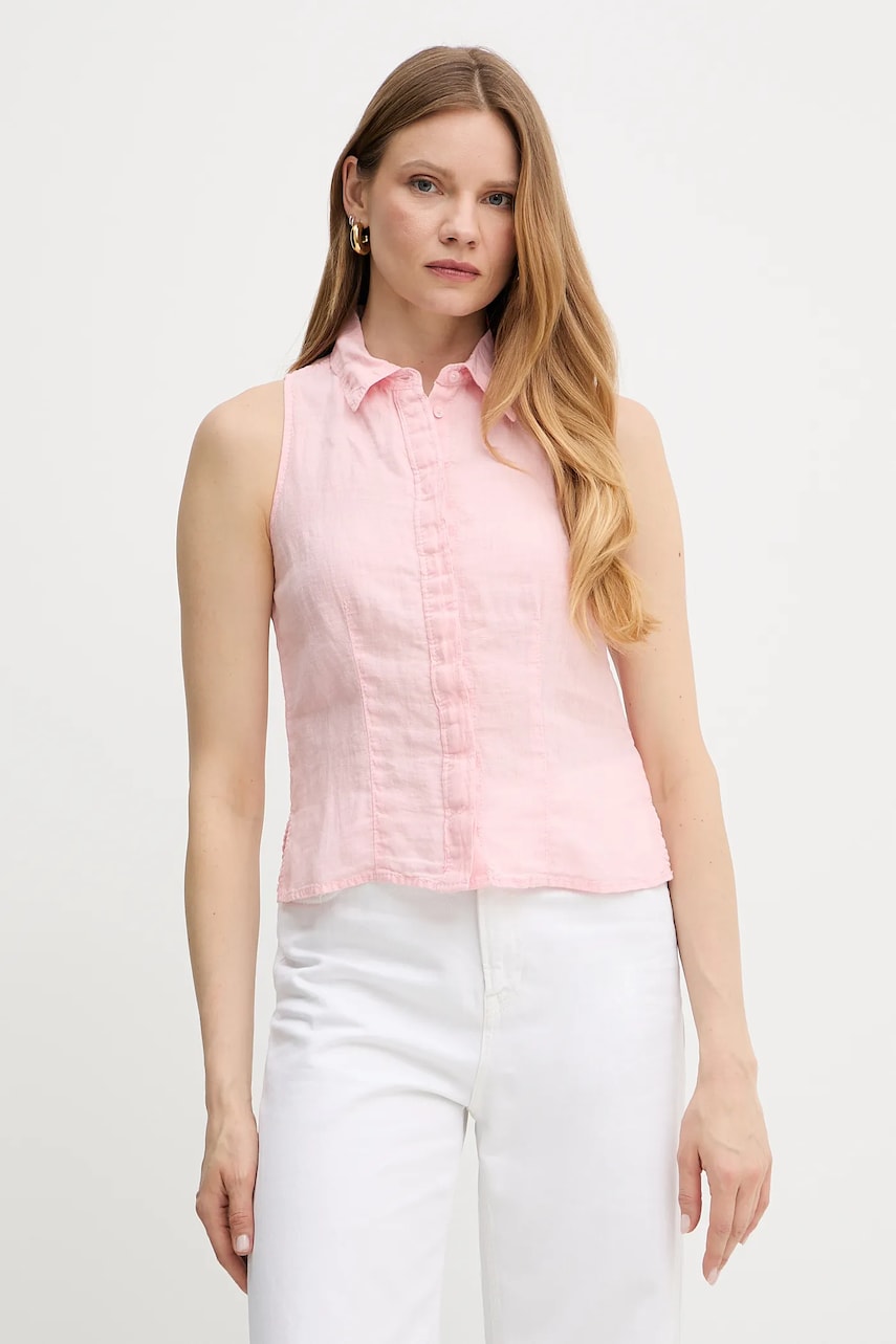 MAX&Co. camasa de in culoarea roz, cu guler clasic, regular, 2516161025200