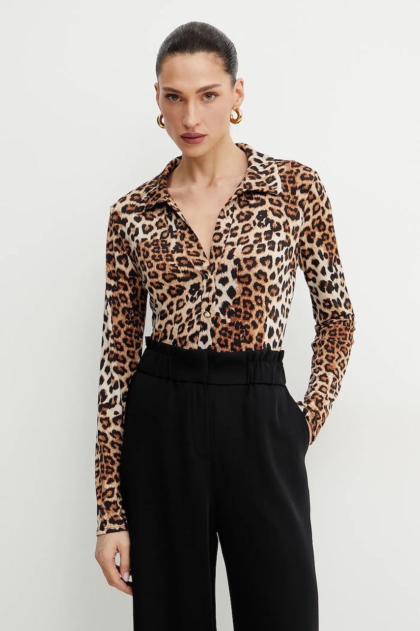 Morgan bluza TUFUS femei, culoarea bej, modelator, TUFUS