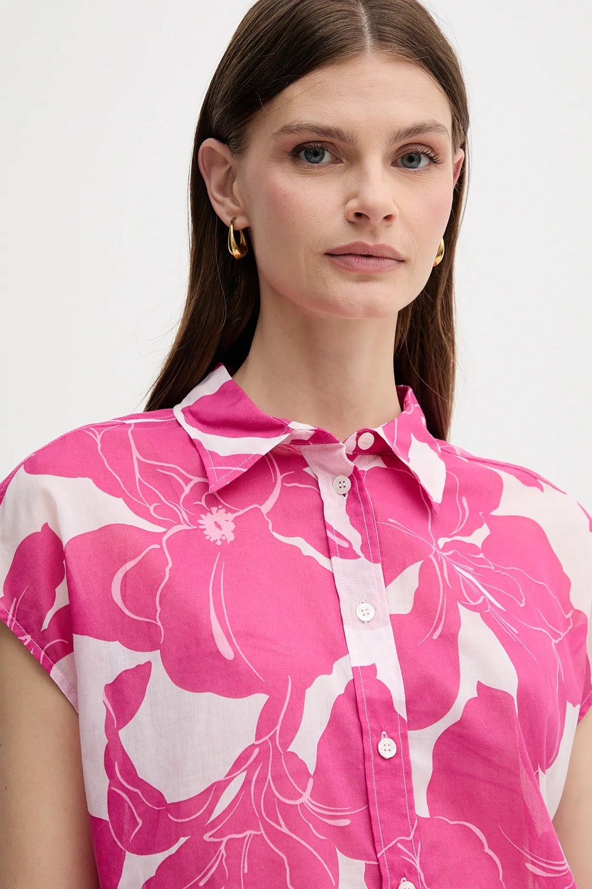 Βαμβακερό πουκάμισο Marc Aurel χρώμα: ροζ, 6302-1000-24796 φωτογραφία