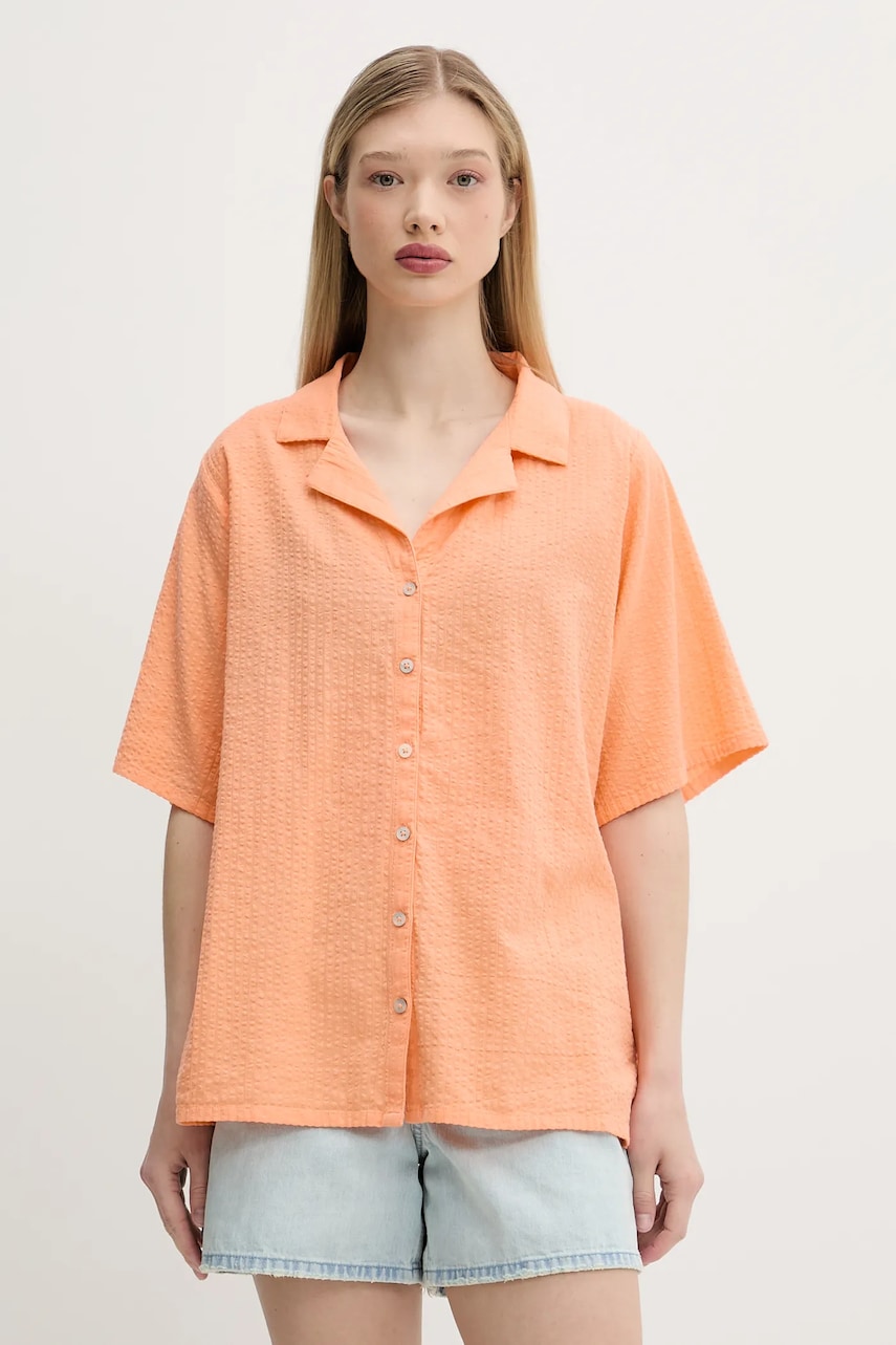 Levně Bavlněná košile Rip Curl CALA VADELLA dámská, oranžová barva, relaxed, s klasickým límcem, 05FWSH